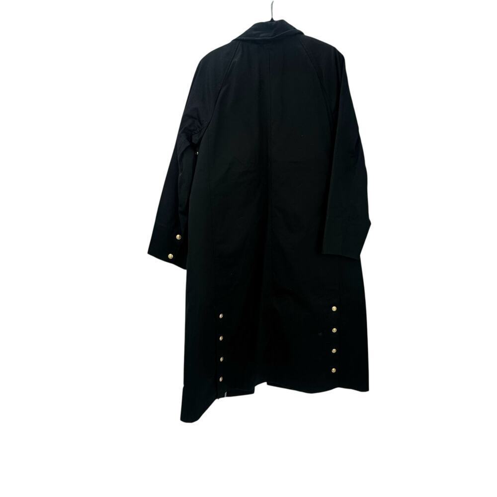 J. Crew Long Barn Jacket in Waxed Cotton Twill Solid Black Size XXS NWT - Picture 10 of 13